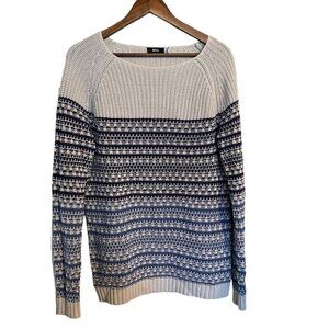 BDG Urban Outfitters Womens Blue Chunky Knit Ribbed Colorblock Sweater Medium